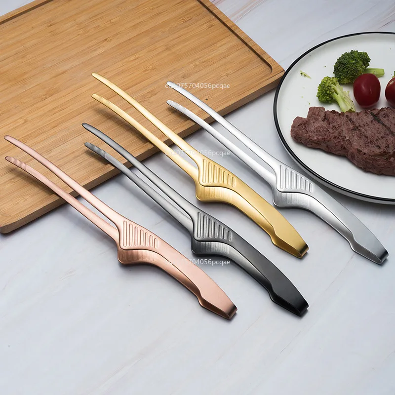 Food Tongs Stainless Steel Portable for Picnic Barbecue Cooking Kitchen