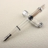 High Quality 3008 Transparent Fountain Pen Plastic EF Nib Piston Filler Ink Pens for Writing School Office Supplies Stationery 2