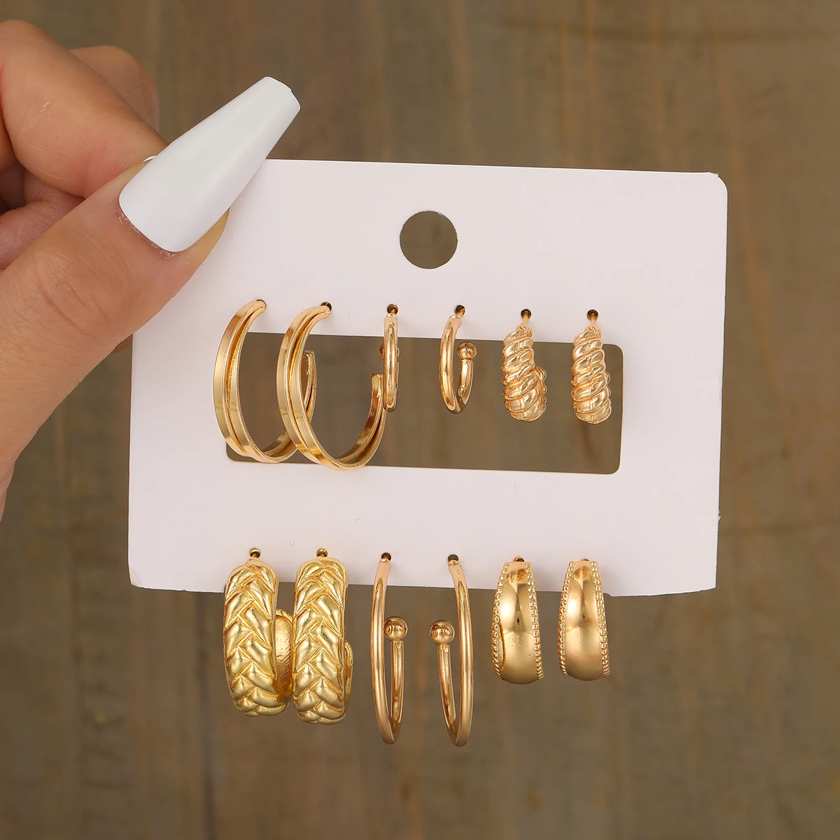 Gold Color Circle Hoop Earring Set for Women 2024Bohemia Vintage Design Earrings Fashion Wedding Party Silver Jewelry Gifts