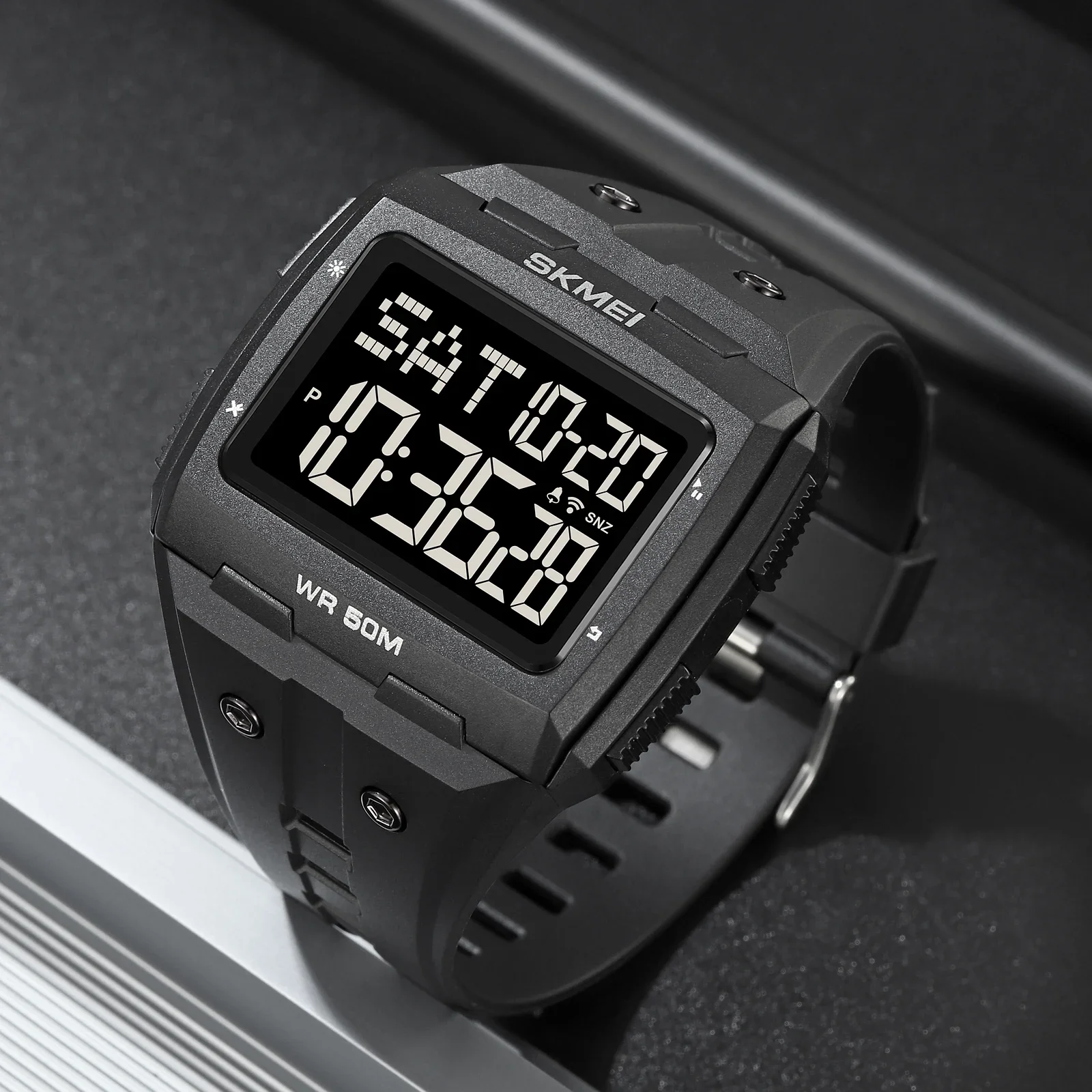 SKMEI 2186  Alarm reloj hombre Countdown Sport Watches Mens 5Bar Waterproof Back Light Stopwatch Digital Wristwatch For Male 3