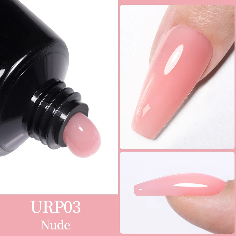 15ml Nail Extension Soak-Off UV LED Gel in Crystal White, Clear Nude Finish