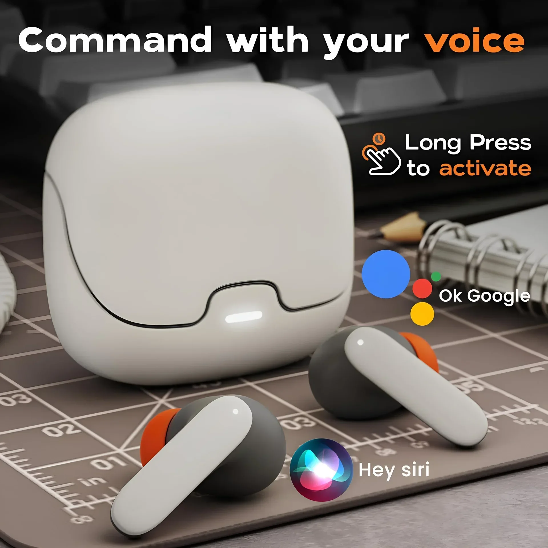 5.4 Bluetooth TWS Wireless Bluetooth Earphones Ultra-low Latency Dual Microphone ENC Noise Cancelling in Ear Bluetooth Earphones 4