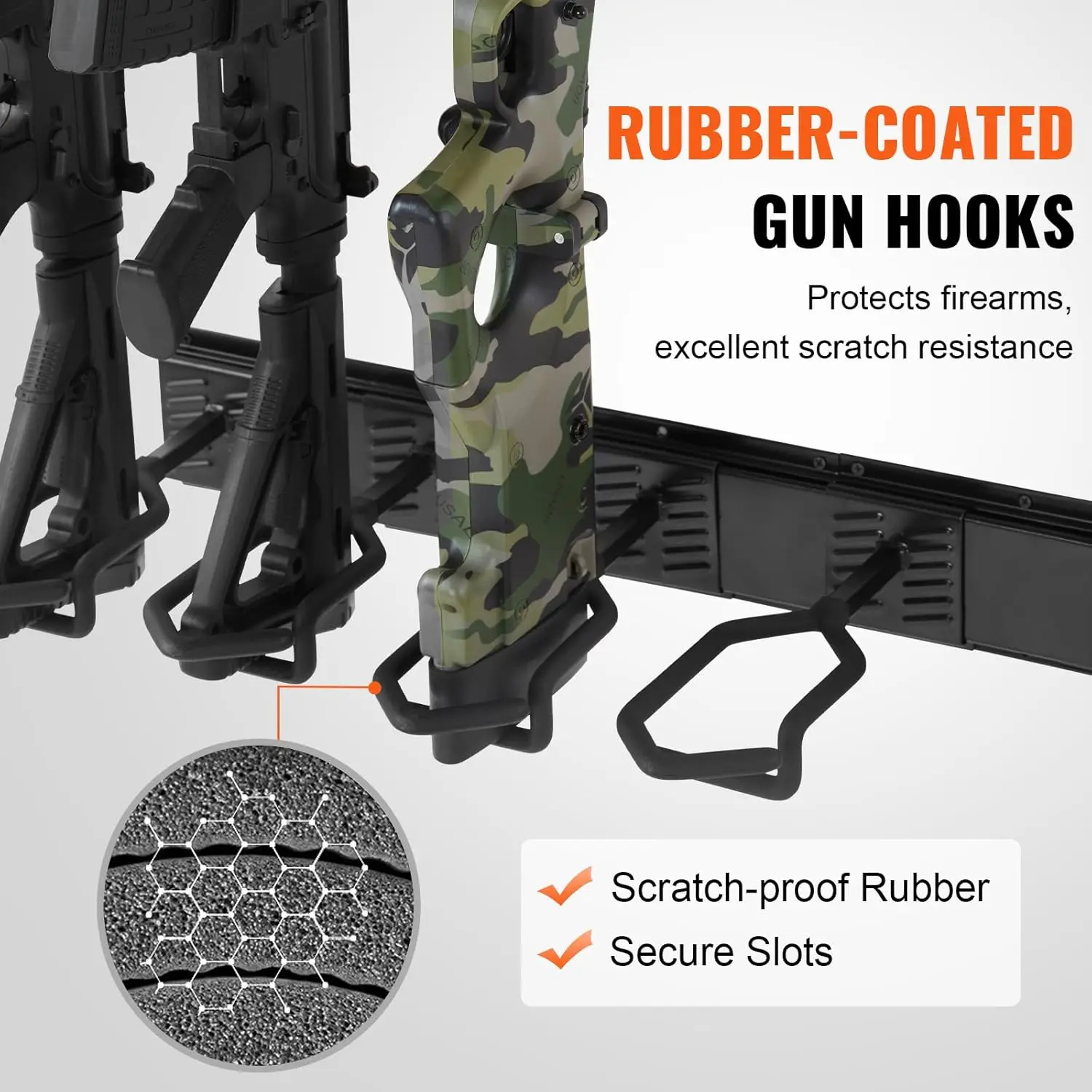 Gun Rack,Indoor Gun Rack Wall Mount, 6-Slot Vertical Rifle Shotgun Rack, 180 lb Heavy Duty Metal Wall Rack Display Stand