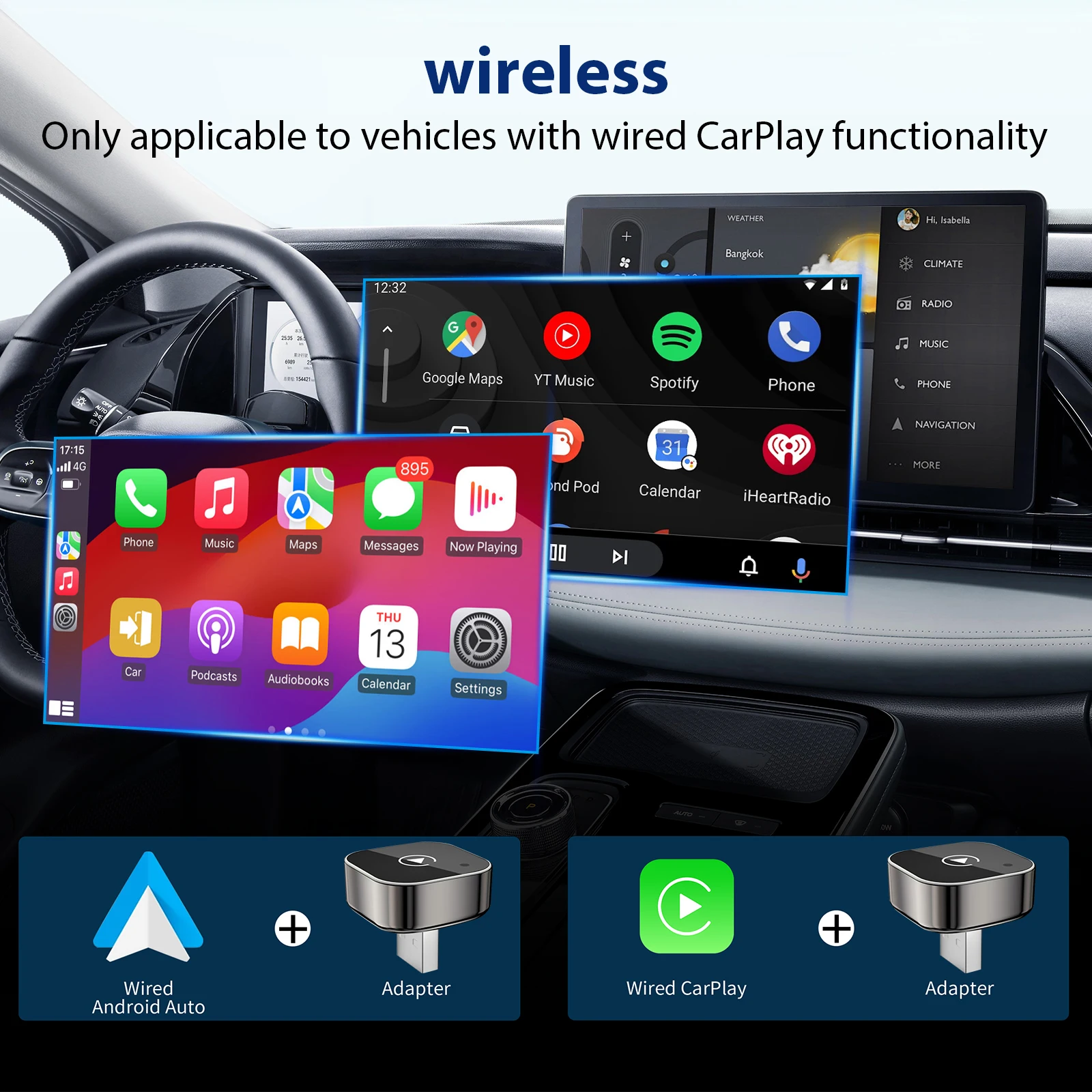 2-in-1 Wireless CarPlay Adapter 2