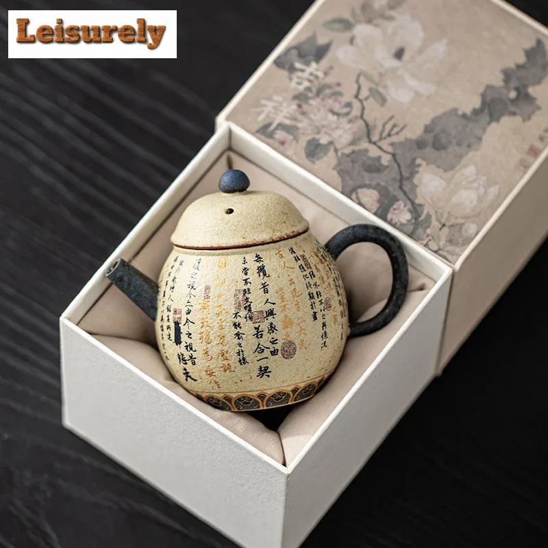 130ml Blue and White Firestone Red Teapot Luxury Tea Infuser Pot Tea Soaking Kettle with Ball Hole Cha Supplies Ornaments craft