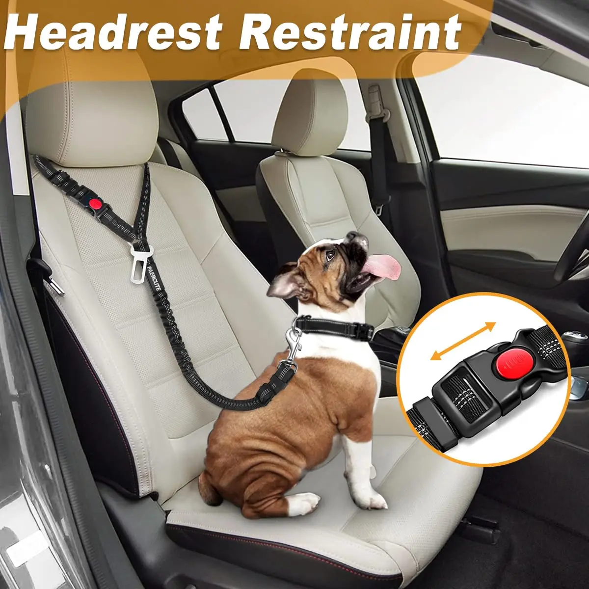 2 in 1 Solid Dog Harness Leash Pet Car Seat Belt Heavy Duty Elastic Safety Belt Adjustable for Kitten Dogs Collar Pet Accessorie dog seat belt pet accessories pet supplies