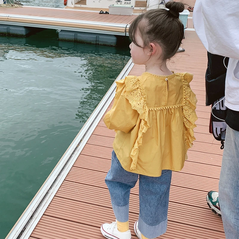 Girls Shirts for Kids Spring Autumn Long Sleeve Blouse Fashion Tops Korean Toddler Girl Clothes Fall New Children Costume 2-7Yrs kids shirts