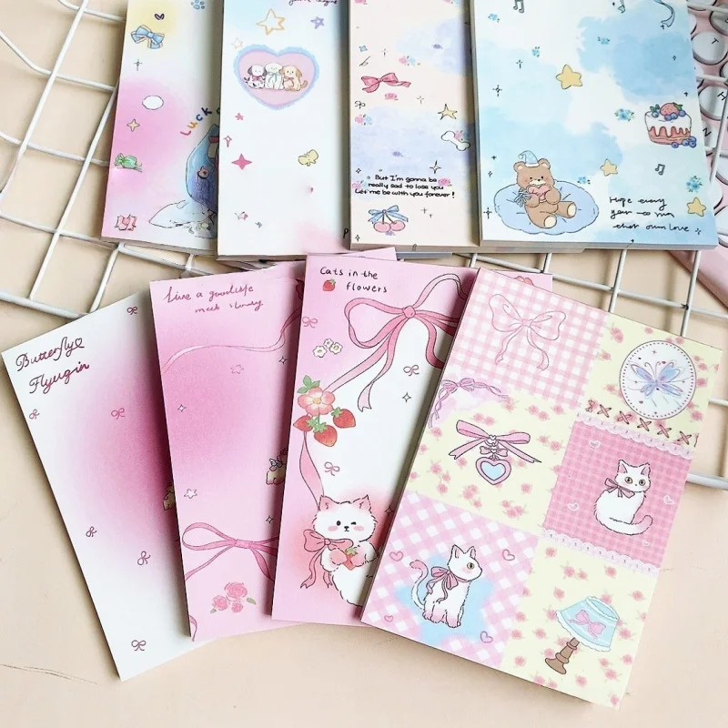 50Page/Book Pink Bow A7 Notepad，Tearable Pocket Notebook  Memo Pad Journal Decor Paper，Office School Supplies Stationery - 6