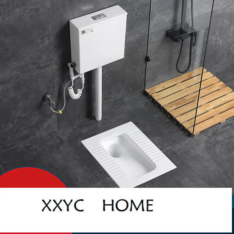 `Y Ultra-Thin Toilet Left Row Right Row Rear Row Wall Drainage 19 Squat Toilet With Urinal Potty Chair 4