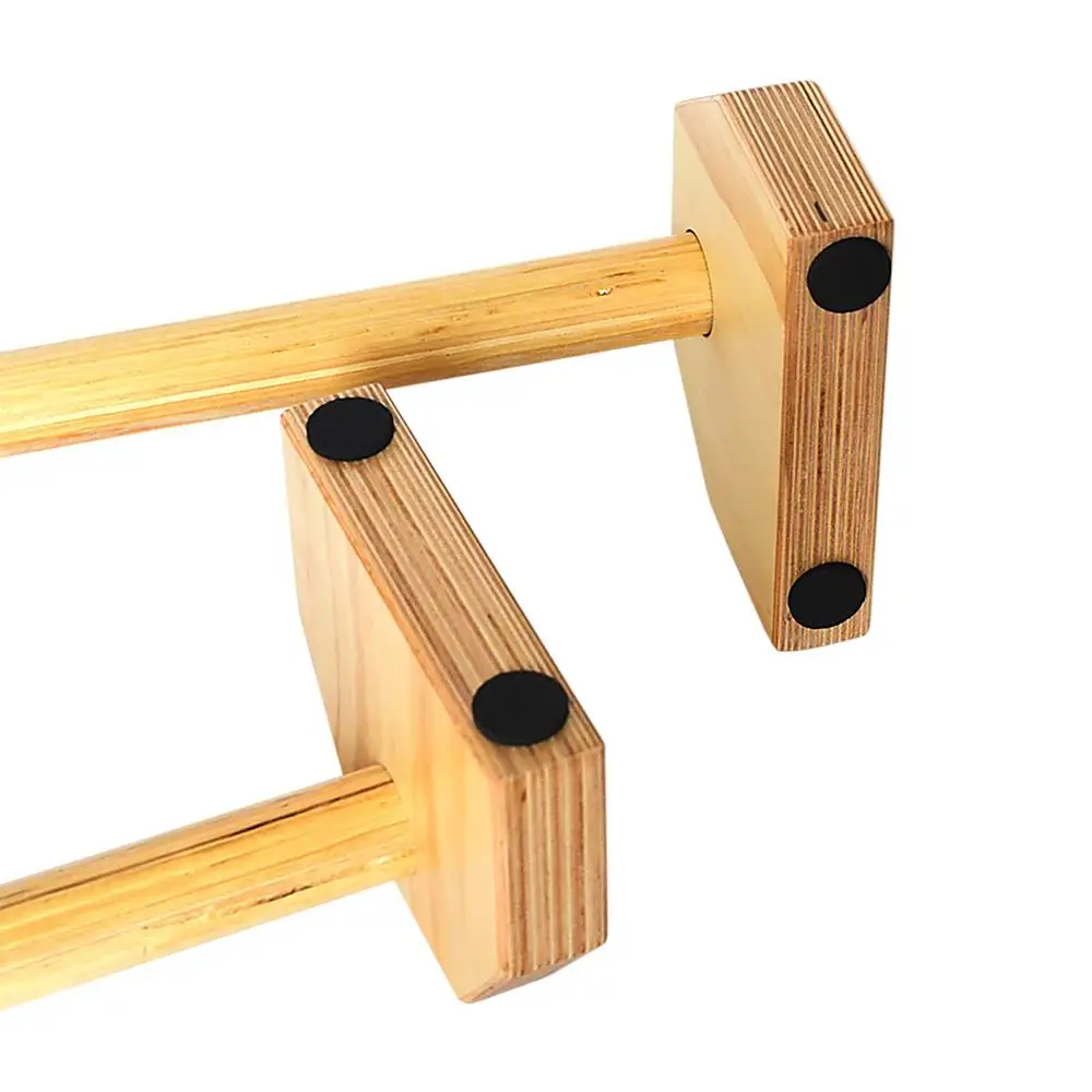 High-Quality Wooden Parallettes for Push Ups & Dips to Build Upper & Lower Body Strength and Toning