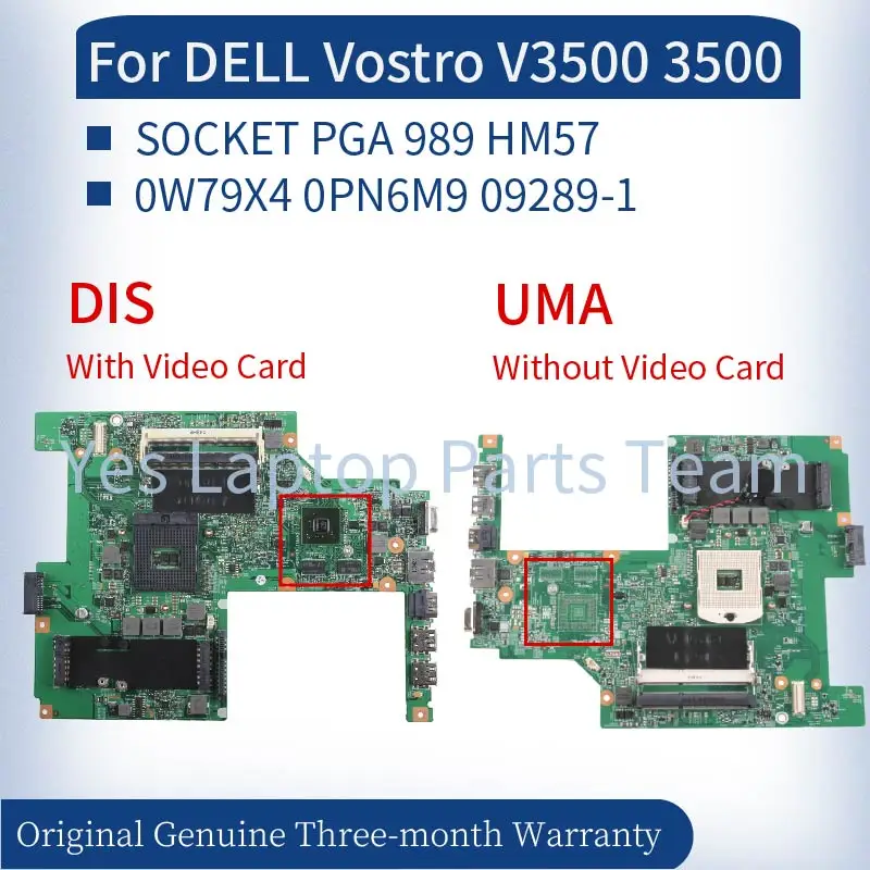0w79x4 0pn6m9 09289-v3500 1 Para Dell Vostro 3500 Laptop Mainboard ...