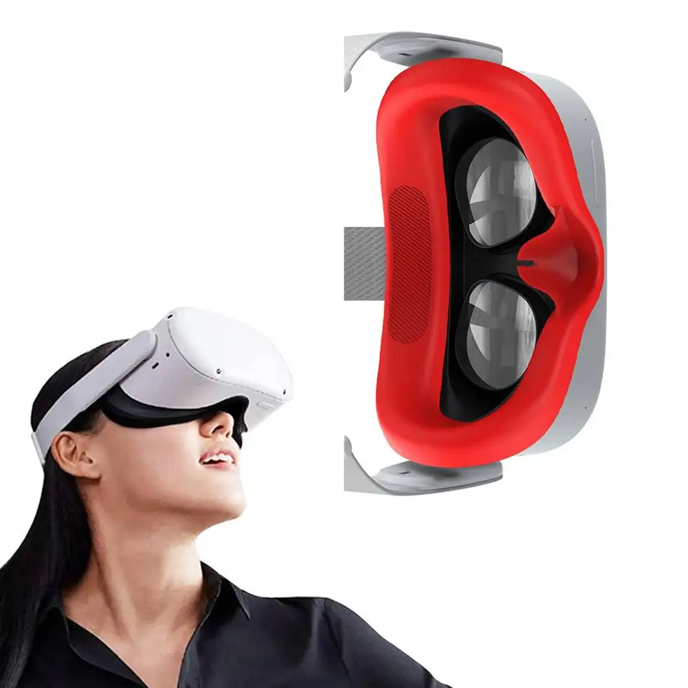 For Meta Oculus Quest 2 VR Silicone Face Cover Eye Pad Anti-Sweat Prevent Light Leakage Washable For Oculus Quest 2 Accessories