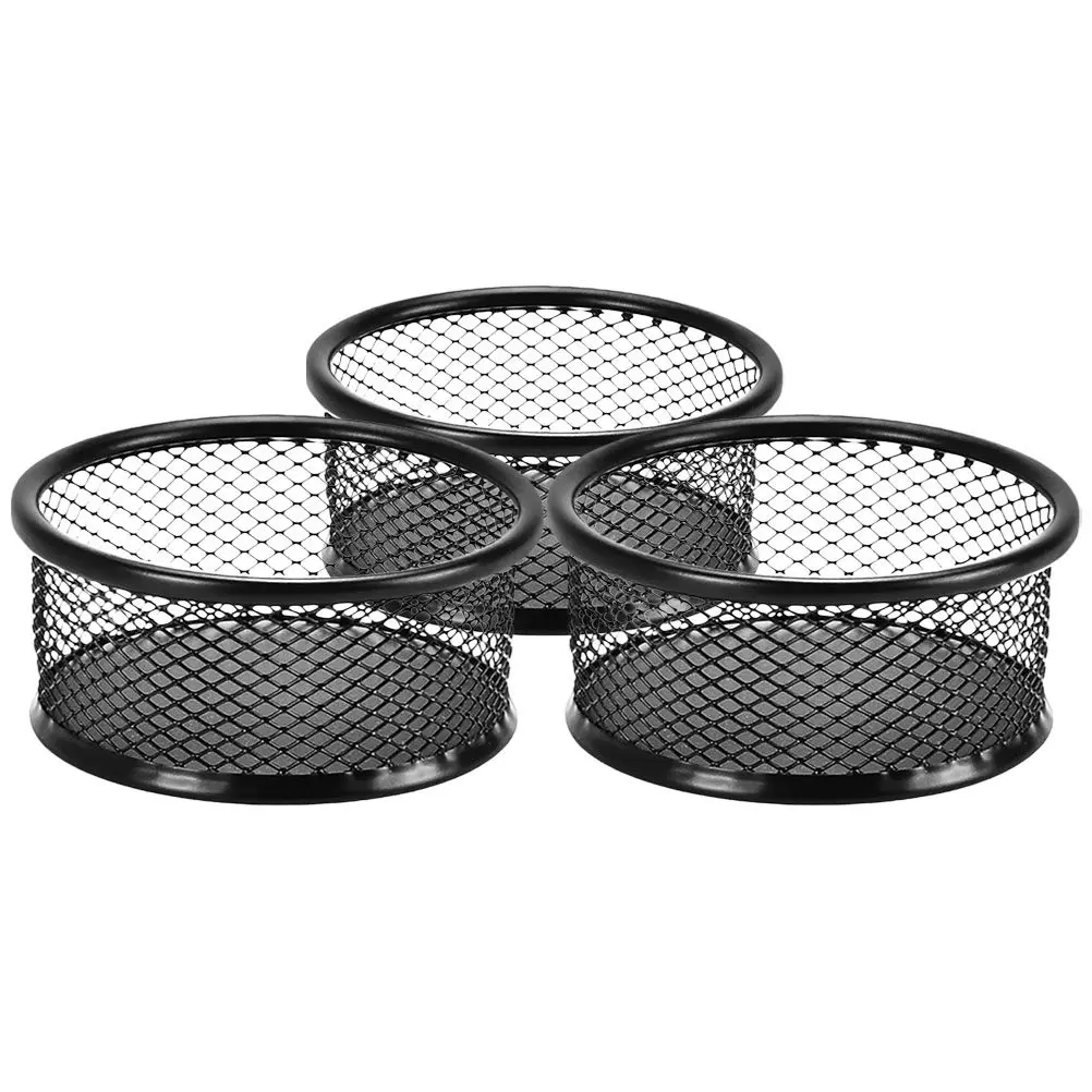 3Pcs 메쉬 금속 종이 클립 홀더 책상 사무용품 주최자 바인더 클립 스탠드 데스크탑 스토리지 랙 우아하고 현대적인