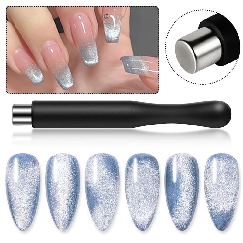 Colorful Strong Magnetic Pen Cylindrical Silicone Sleeve Cat Magnetic Stick For UV LED Nail Gel Polish Manicure Nail Supplies