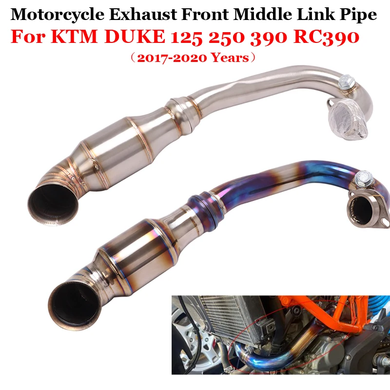 

Slip For DUKE KTM 125 250 390 RC390 2017 - 2020 Motorcycle Exhaust System Modified Motocross Titanium Alloy Front Mid Link Pipe