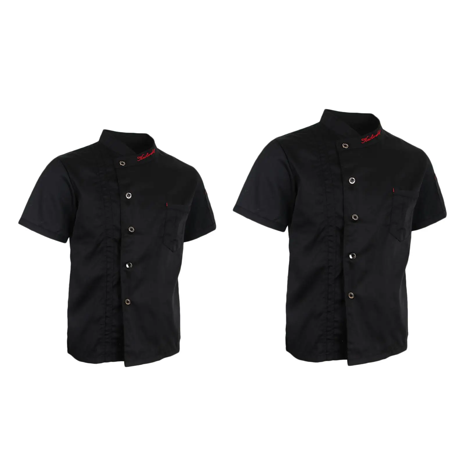 

2x Unisex Chef Jackets Coat Short Sleeves Shirt Kitchen Uniform