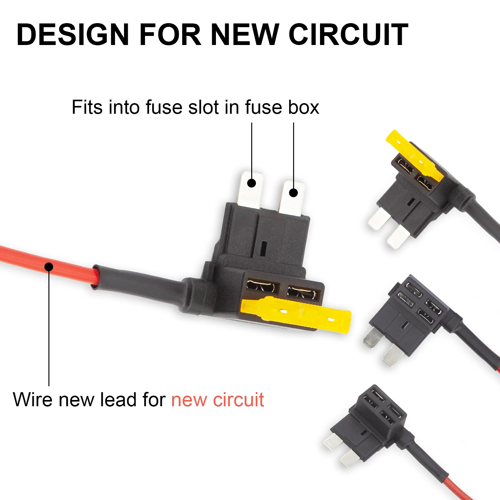 Fuse Holder Add-a-Circuit Fuse Tap Adapter Standard/Mini/Low Profile Mini Blade 3 Types ATC ATM APS For Auto Car Truck Boat