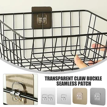 10x Multi-Purpose Hooks No Punching bathroom Organization Storage Shelf Strong Wall Mounted Clock Photo Hanging Home Accessories 2