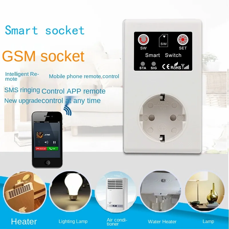 16a Gsm Sms Smart Steckdose Steckdose Temperatursensor Controller Stecker  Intelligenter Relaisschalter Hausautomation Fernbedienung
