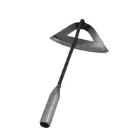 Horticultural weeding and loosening soil with curved hollow hoe 2