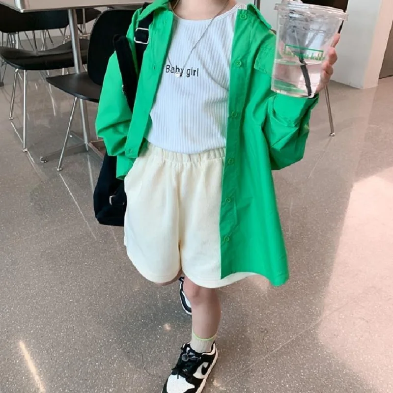 Fashion Baby Girl Boy Shirt Long Loose Infant Toddler Child Blouses Outfit Oversized Spring Autumn Summer Baby Clothes 1-12Y kids shirts