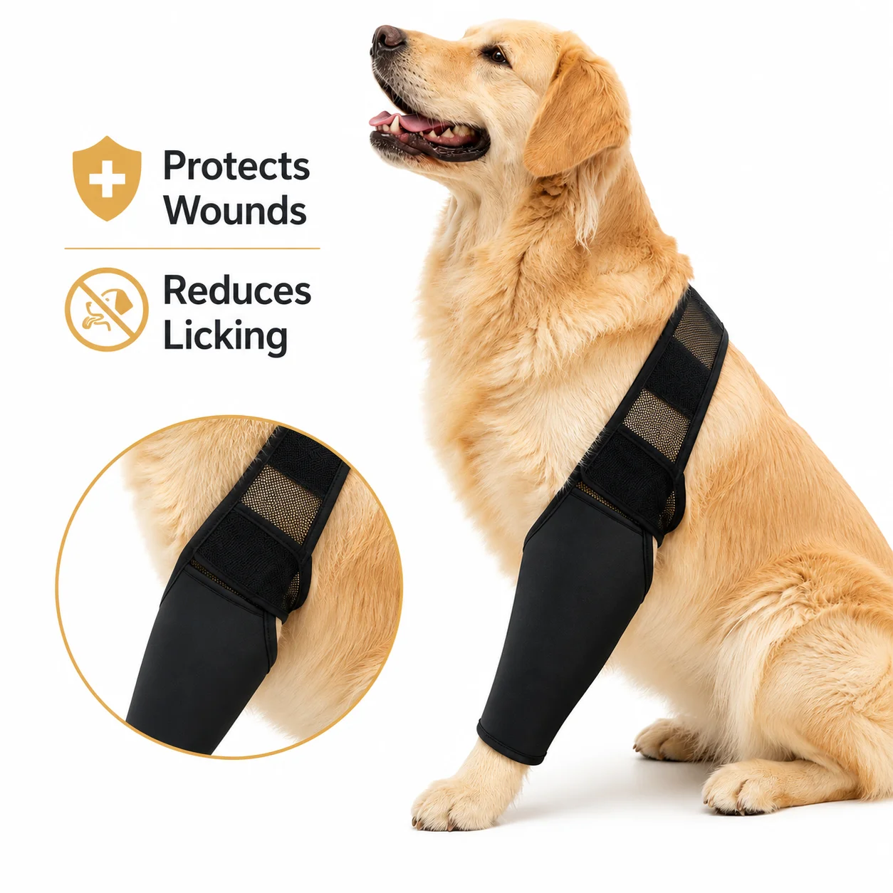 Breathable Adjustable Dog Leg Protector – Elbow Guard & Wound Protection Sleeve