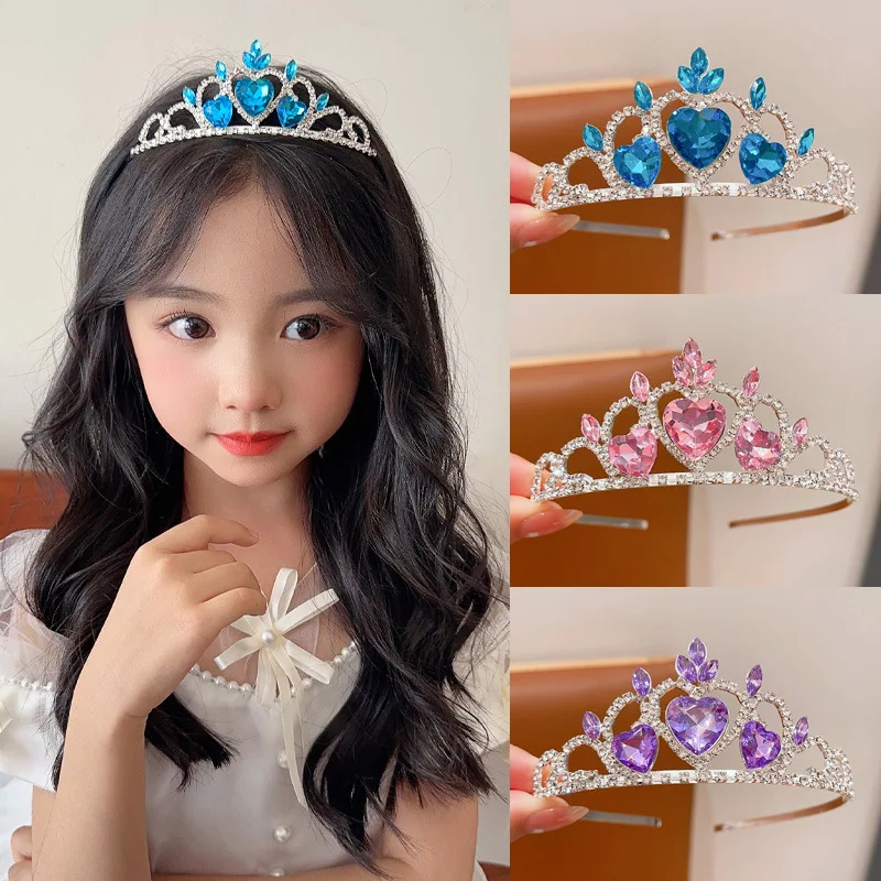 Princess Bride Crystal Crowns Wedding Rhinestone Tiaras Prom Headpiece Children Hair Accessories