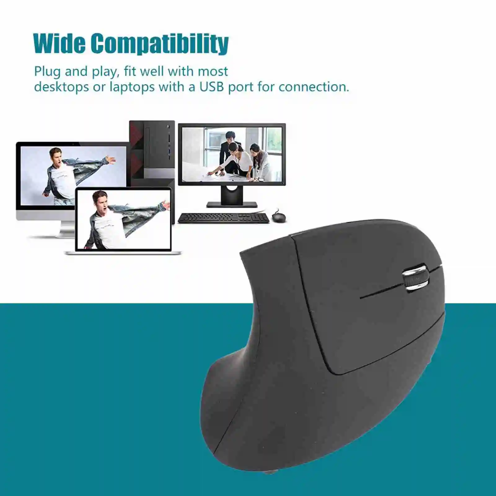 Overhead Computer Mouse 【Premium Quality】 2.4GHz Optical 1600DPI Wireless Ergonomic Vertical PC ...