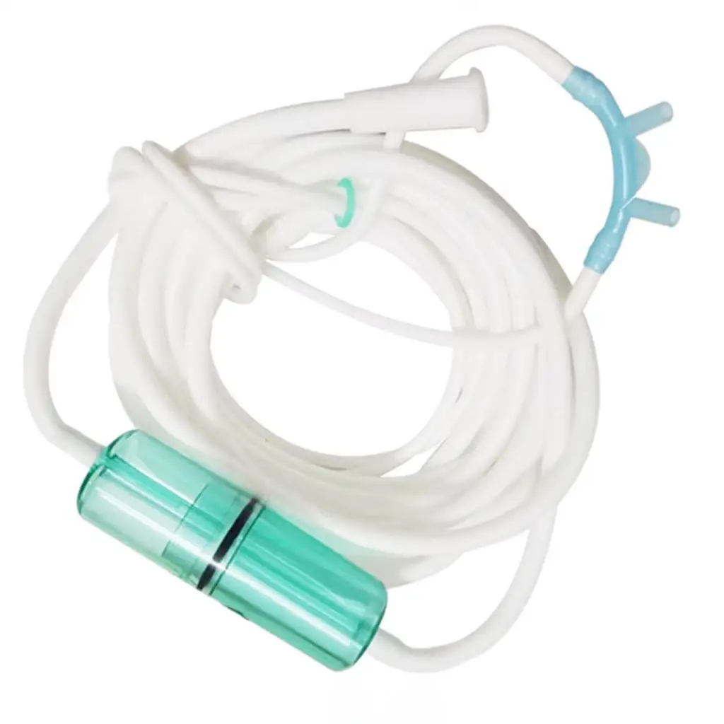 2M Silicone High-Flow Oxygen Nasal Cannula Oxygen Tube with Water Collector Standard Connector Straw Lightweight Tubing