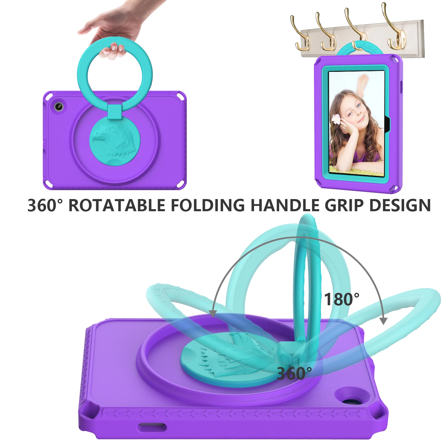 Enhanced Tablet Case: 360° Rotating, Dustproof & Waterproof, Double-Layer Protection, Shockproof Cover