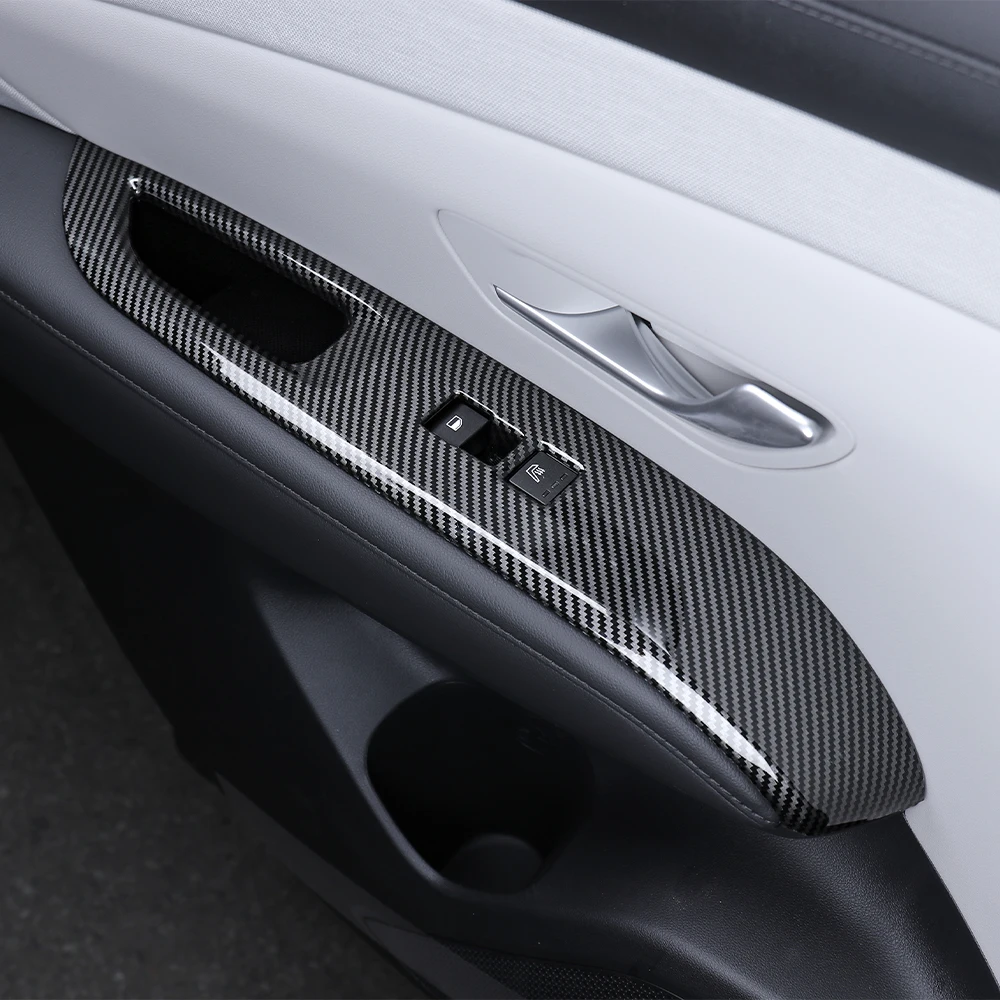 RHD/LHD Für Hyundai Tucson NX4 2025 2026 Holzmaserung Carbon Faser Auto Fenster Schalter Taste Abdeckung Trim zubehör – Detail 8