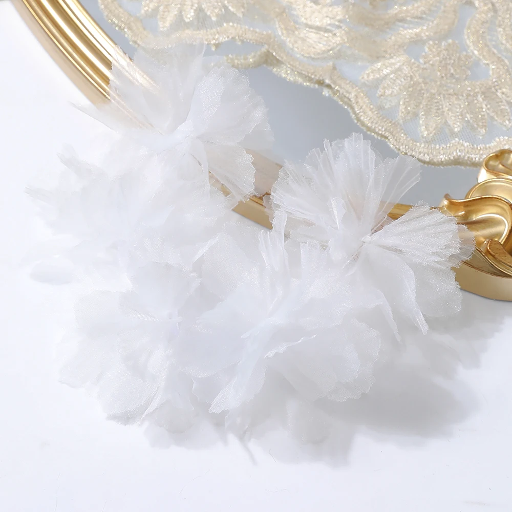 10Pcs 3D Blume Organza Spitze Patches Applique Für Braut Hochzeit Kleid Gradienten Spitze Trim Nähen Zubehör Dekoration Patches – Detail 6