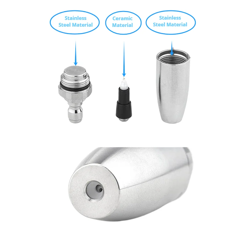 Stainless Steel 360&deg; Swivel Pressure Washer Nozzle Quick-Connect Lotus Spray Head for Tree Bark & Rust Removal