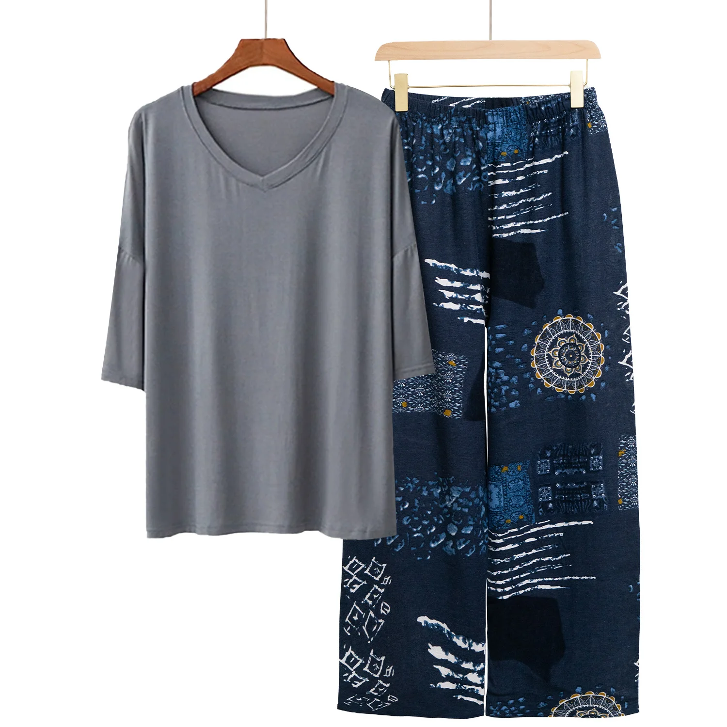 Bedrucktes Neues Pyjama-Set Lässige Modal-Damenkleidung Große Größen Bequeme Nachtwäsche zum Schlafen Pyjamas Femmes Nachtwäsche – Detail 10