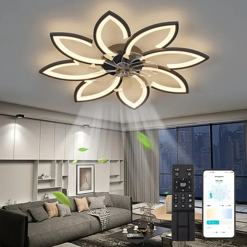 New LED Modest Ceiling Pendant Lamps with Remot Control Living Dining Room Bedrooms Home Decor Hanging Fan Lighting Fixtures
