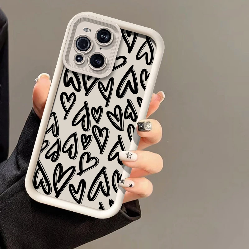 Matte Love Heart Pattern Shockproof Phone Case