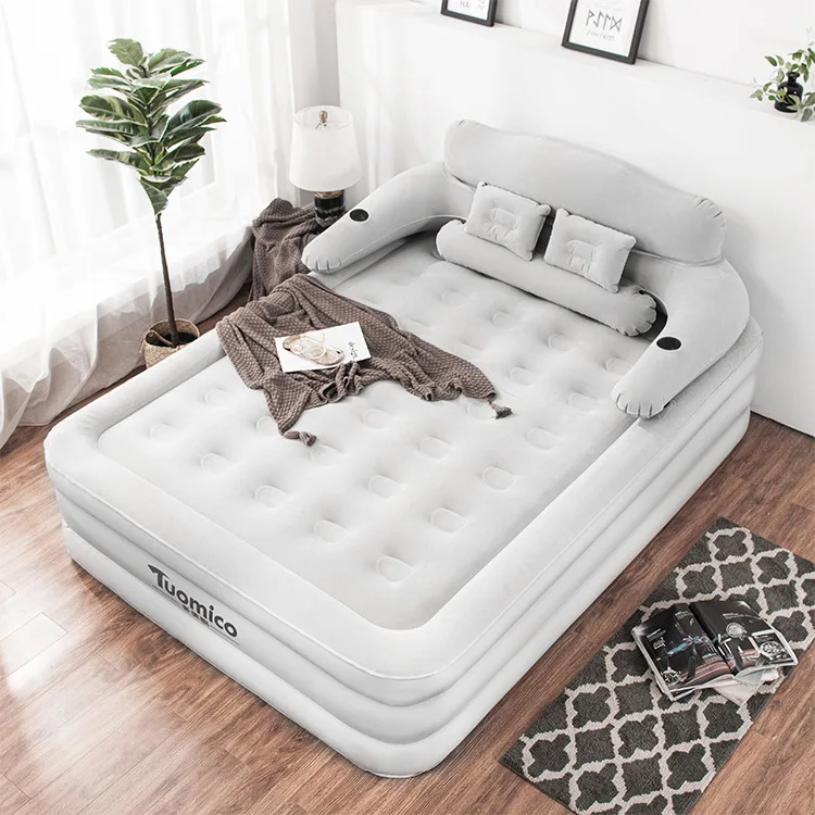 Inflatable mattress household outdoor inflatable bed foldable multifunctional inflatable bed lazy for convenient storage