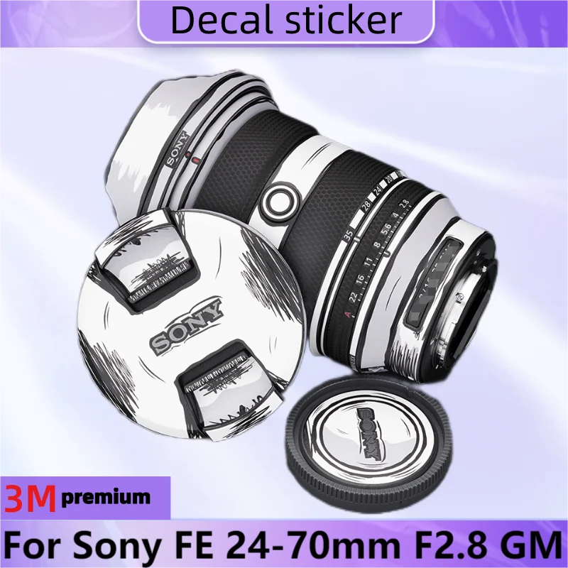 Decalcomania Stilizzata Per Sony Fe 24-70Mm F2.8 Gm Adesivo Per Obiettivo Della Fotocamera Rivestimento In Pellicola Avvolgente In Vinile Sony Fe 24-7