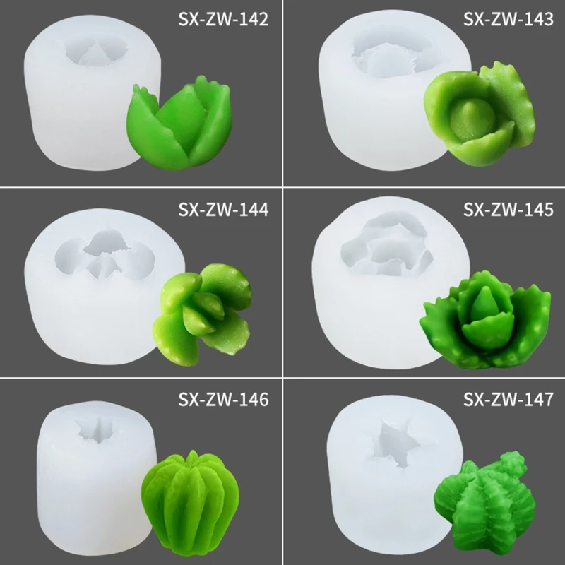 Soap Silicone Mold Succulent Plant Mold for Making Candle Soaps Lotion Bars Bath Bomb Plaster DIY Baking Cake Decoration K0AB