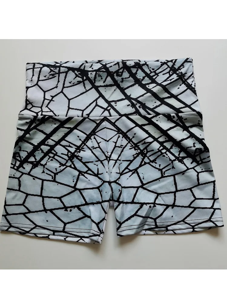 Crack Printing Sexy Shorts for Women Fitness Casual High Waist Summer Gym Running Sports Bottoms Breathable Streetwear