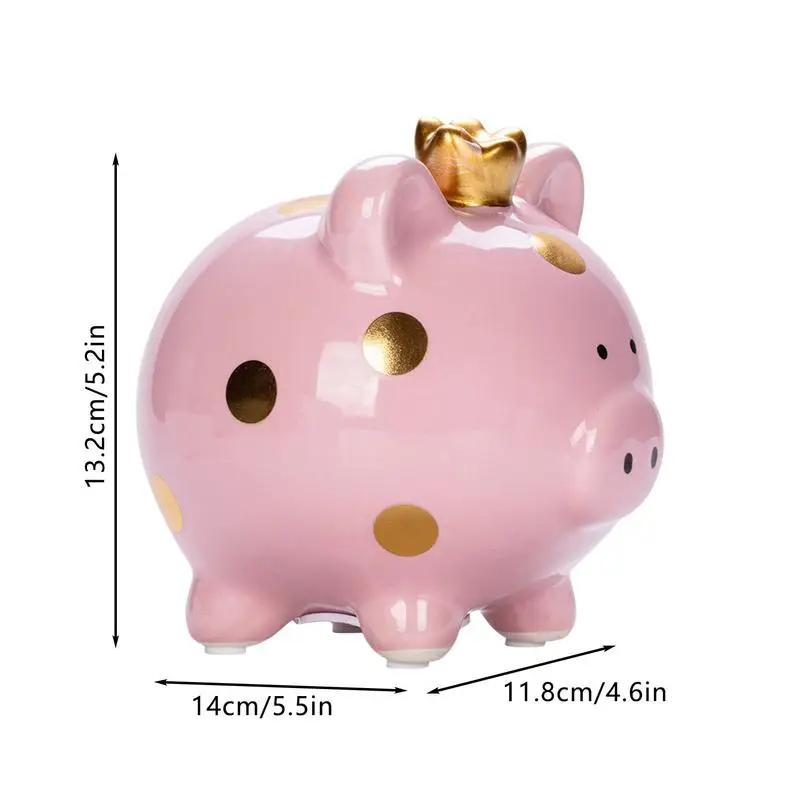 Atm Coin Bank Ceramic Crown Pig Kids Home Decor Safe Coin Banks Money Saving Box Cute Kids Room Deck Decor For Raise Your