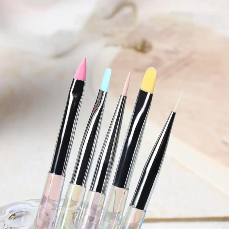 28TA 5 Pieces Painting Brushes Manicure Art Great For DIY And Salon Use