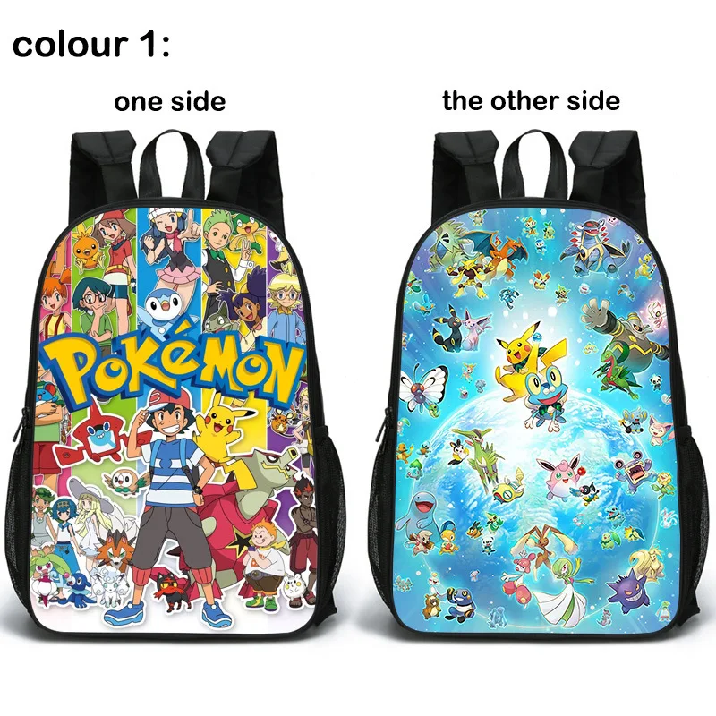 

The New Pikachu Double-sided Fashion Casual Backpack Primary and Secondary School Students Schoolbag Anime Cartoon Backpack