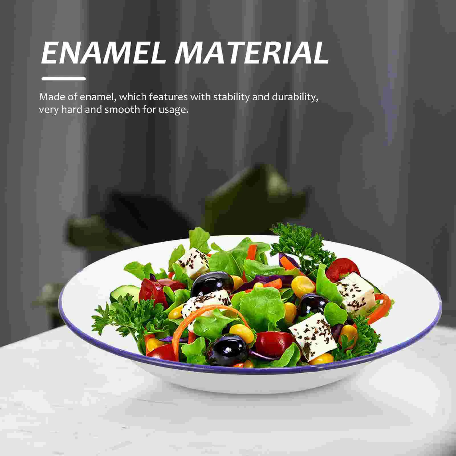 4Pcs Appetizer Plates Enamel Camping Dishes Plate for Hotel Dessert