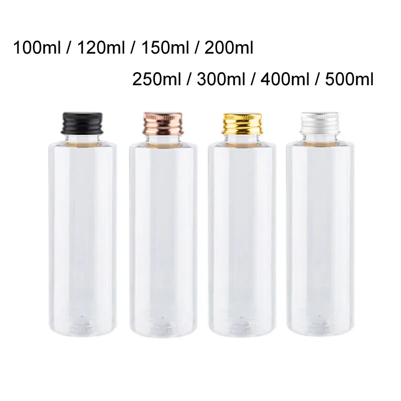 

100ml - 500ml 20pc/lot Empty Plastic Shampoo Cosmetic Bottles Aluminum Caps Lotion Container DIY Oil Bottles Washing Containers