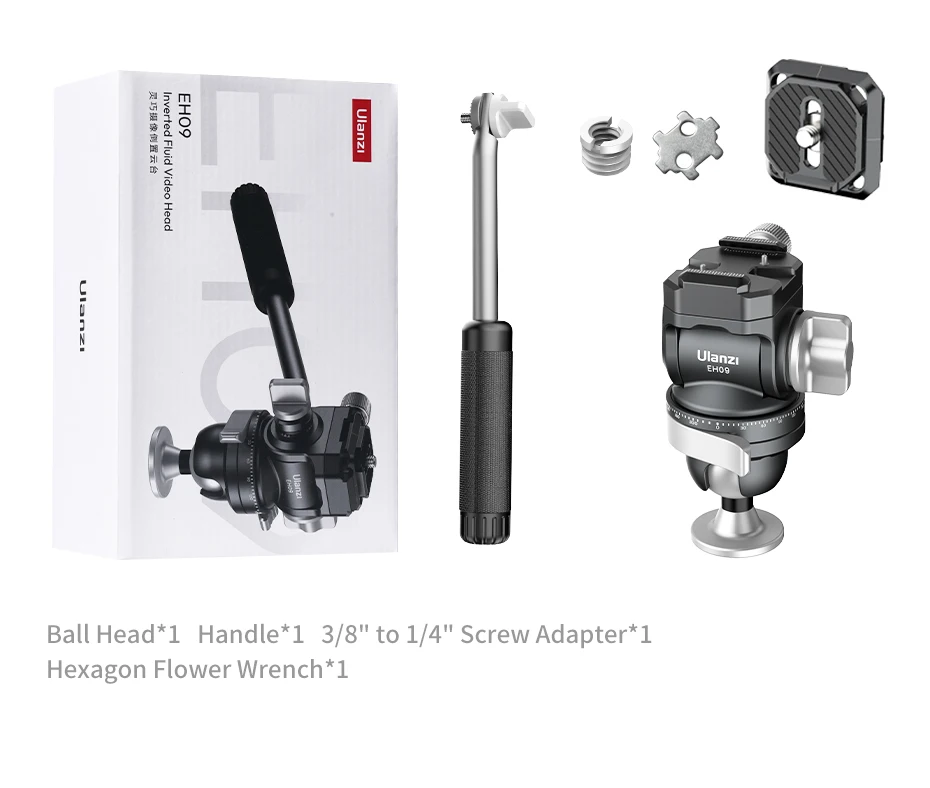 EH09 Inverted Ball Head for Tripod Arca-Swiss Compatible Support Vertical&Horizo