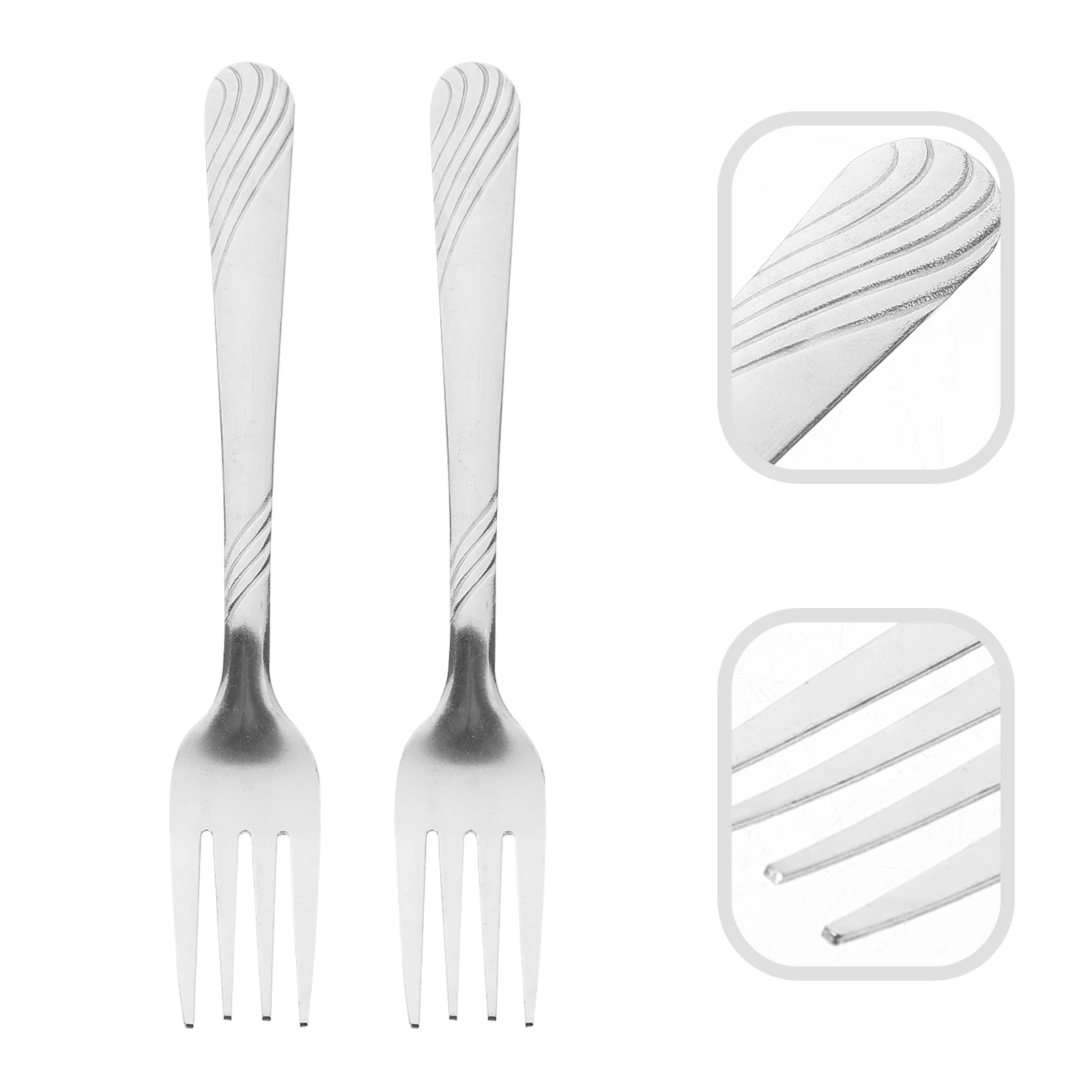 

8pcs Food-grade Stainless Steel Food Fork Long Handle Steak Fork Western Food Fork
