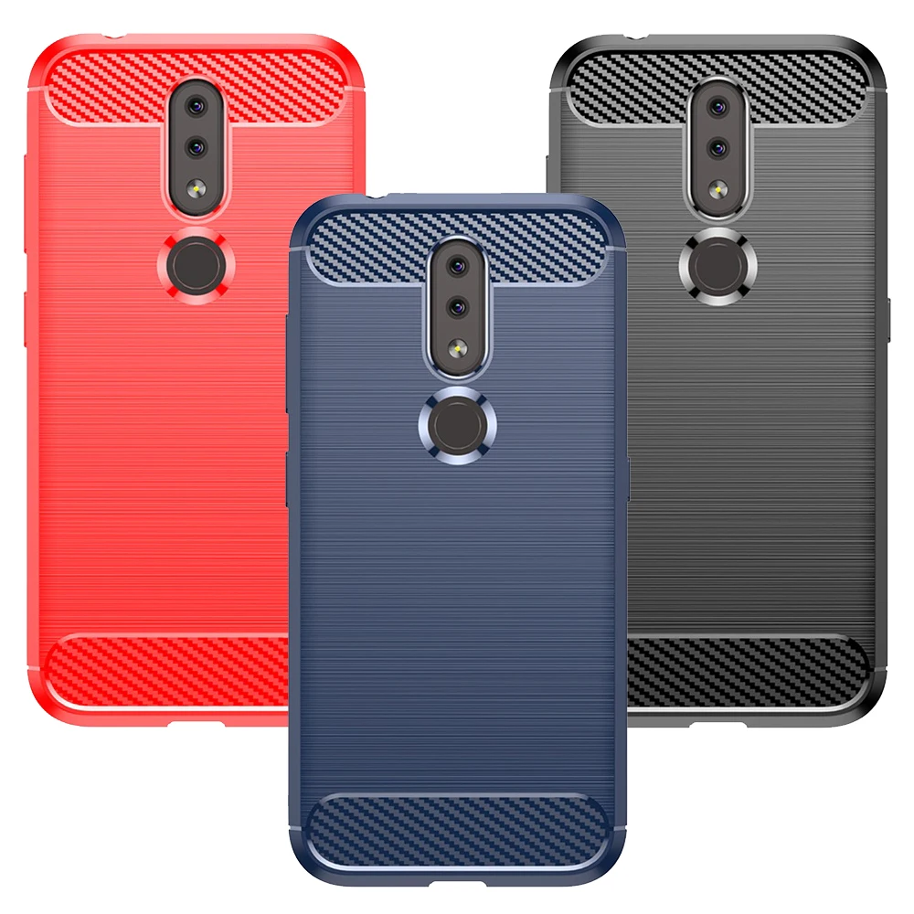 Carbon Brushed Anti-Shock Flexible TPU Gel Case - Sleek Rubber Design