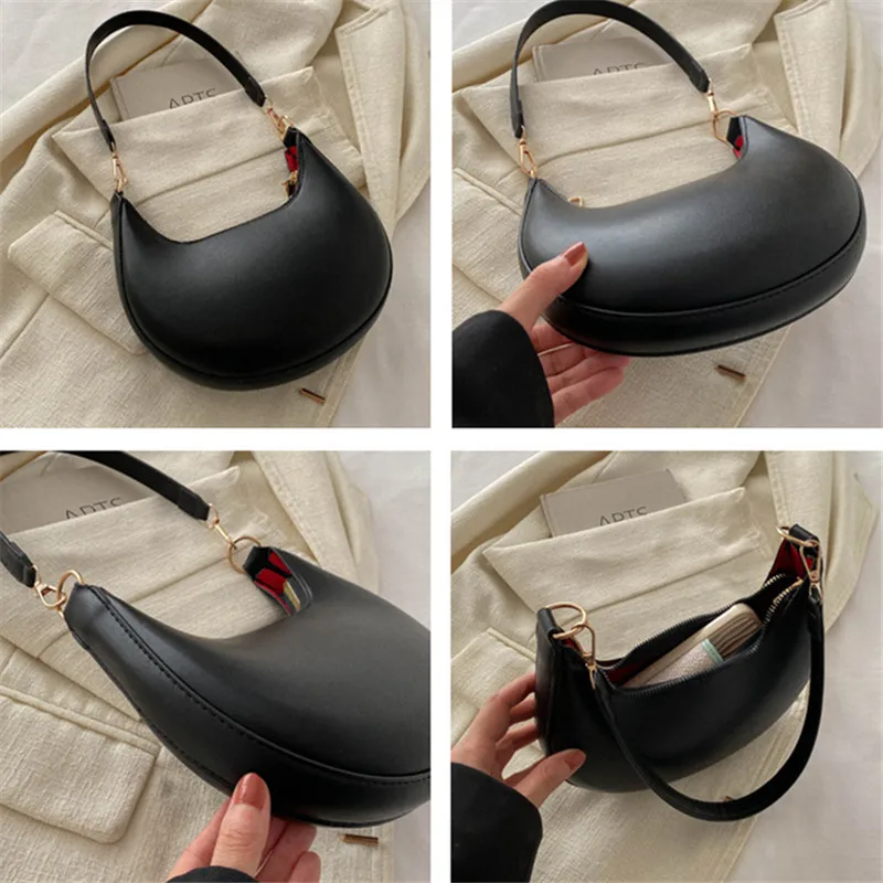 Stylish Synthetic Leather Underarm Women Bag, Fashionable Solid Color PU Shoulder Bag, Novel Tote Purse, Suitable for Daily Use