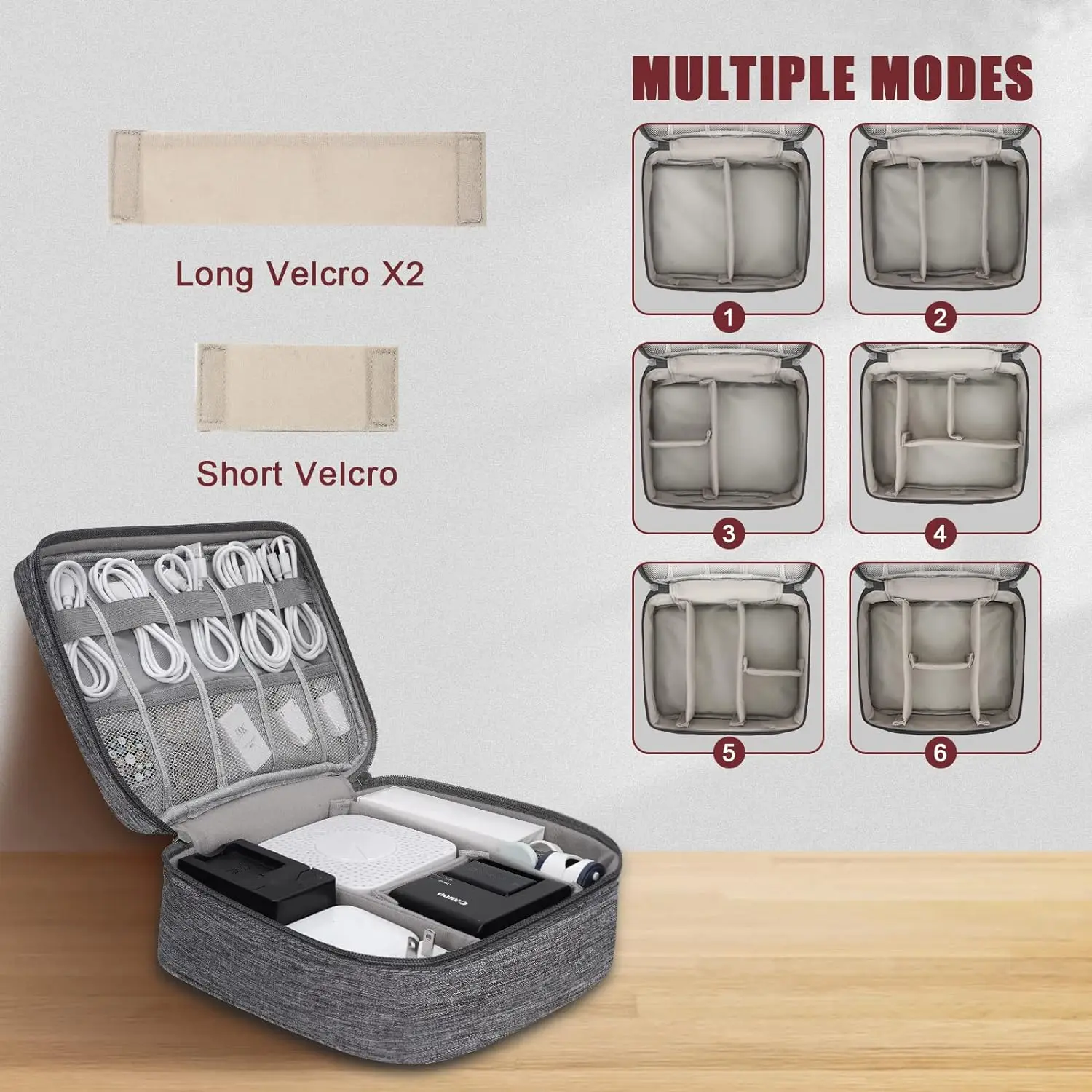 Portable Digital Storage Bag USB Gadget Waterproof Cable Organizer Pouch Digitals Pack Supplies Electronics Devices Accessories 5